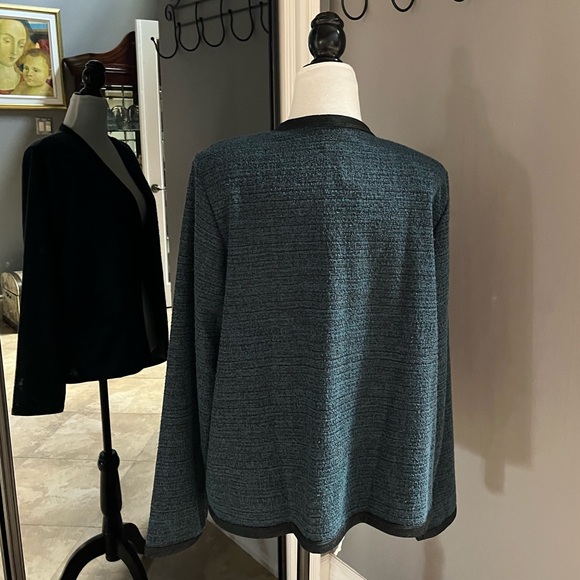 NWT-Kim & Co~Textured Jacket~Size XL~ Relaxed Fit~Teal & Black - Picture 5 of 8